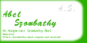 abel szombathy business card